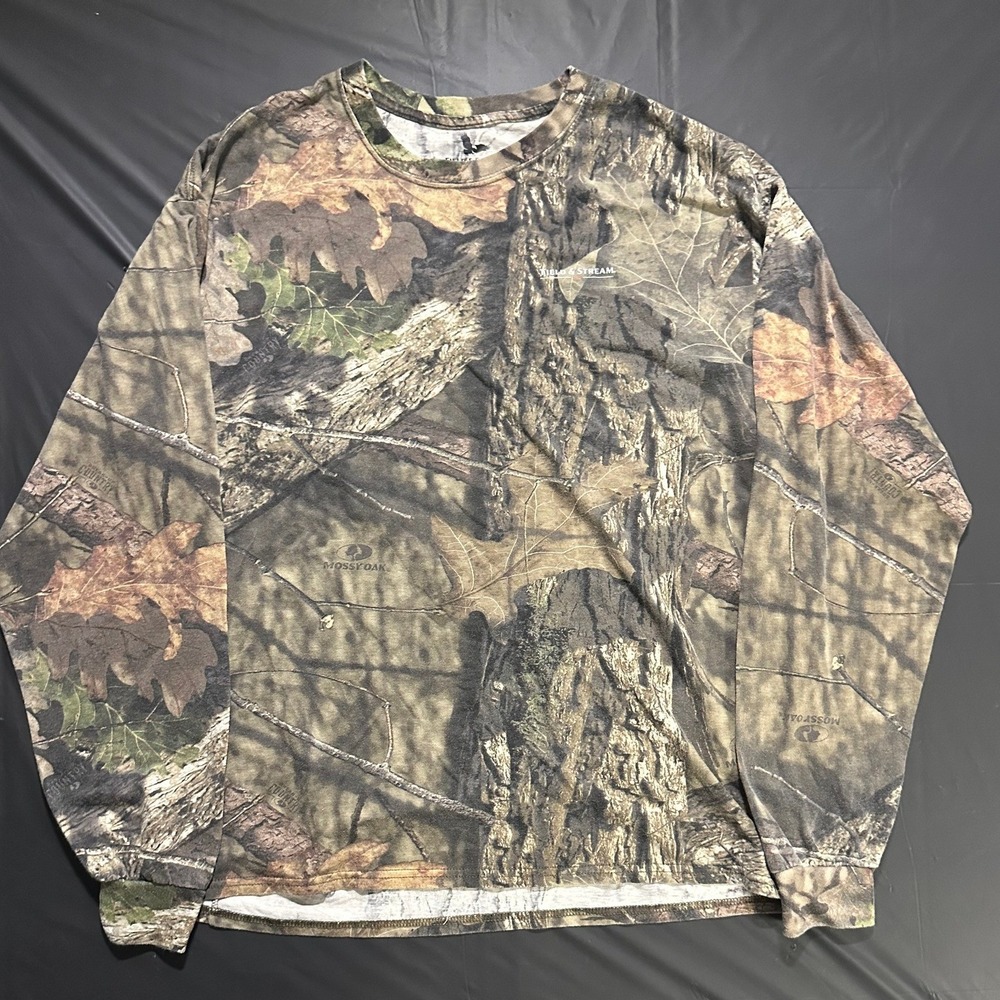 Field & Stream Mossy Oak Camo Long Sleeve Shirt Mens XL Break-Up Country Hunting